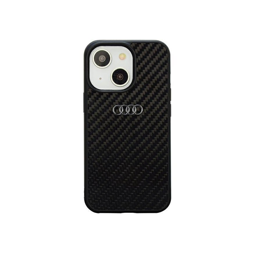 Audi case for iPhone 14 6.1" AU-TPUPCIP14-R8/D2-BK black hard case Carbon Fiber
