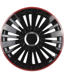 Leoplast Falcon 16" black hub cap with red trim