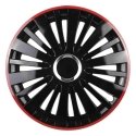 Leoplast Falcon 16" black hub cap with red trim