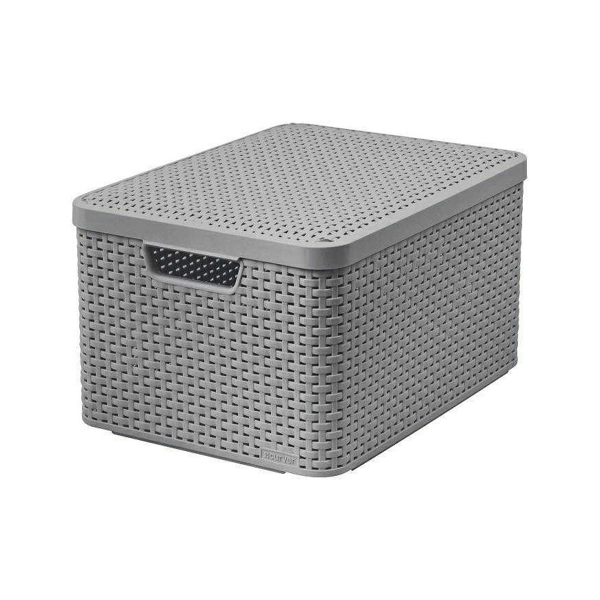 Curver / Keter CURVER KOSZYK LZ POKRYWĄ 30L /JASNY GRAY