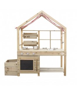 CLASSIC WORLD EDU Large wooden kitchen with roof and accessories