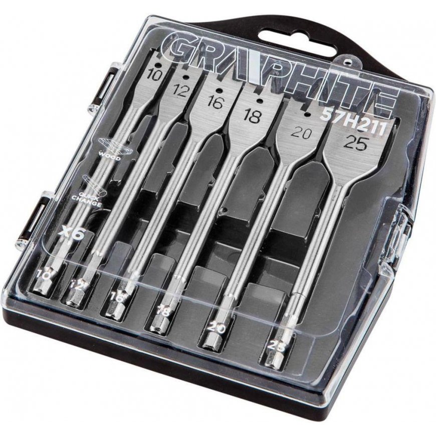 Drill Graphite Wood drills 10,12,16,18,20,25mm, 6 pcs.