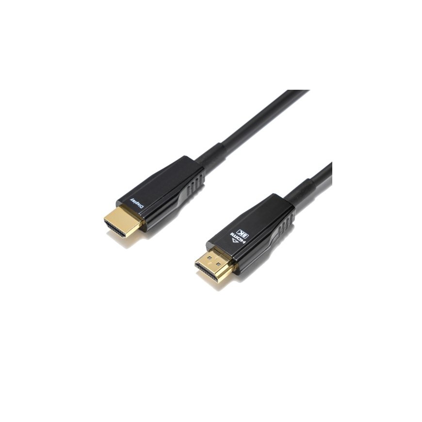ULTRA didelės spartos DELTACO HDMI kabelis, 48Gbps, 15m, juodas, AOC / HU-AOC15