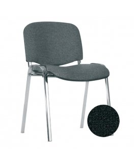 Visitor's chair NOWY STYL ISO chrome, leather substitute, V-4, black sp.