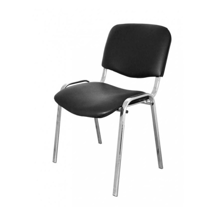 Visitor's chair NOWY STYL ISO chrome, leather substitute, V-4, black sp. – 2