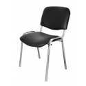 Visitor's chair NOWY STYL ISO chrome, leather substitute, V-4, black sp.