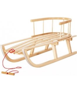 Wooden sled with backrest GreenBlue GB136