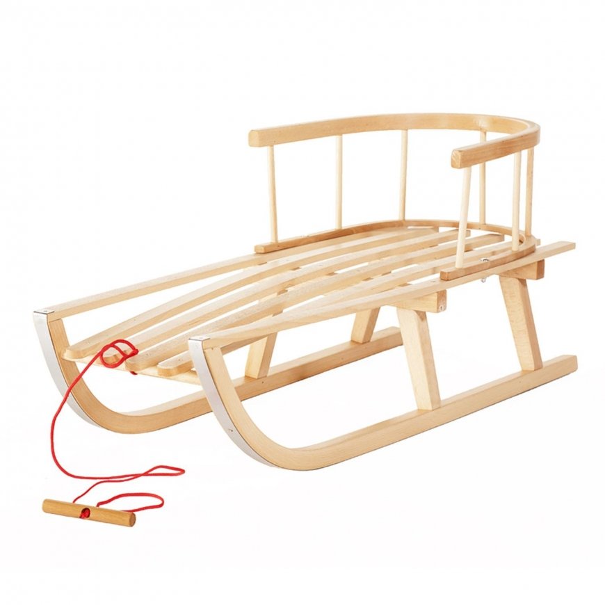 Wooden sled with backrest GreenBlue GB136 – 2