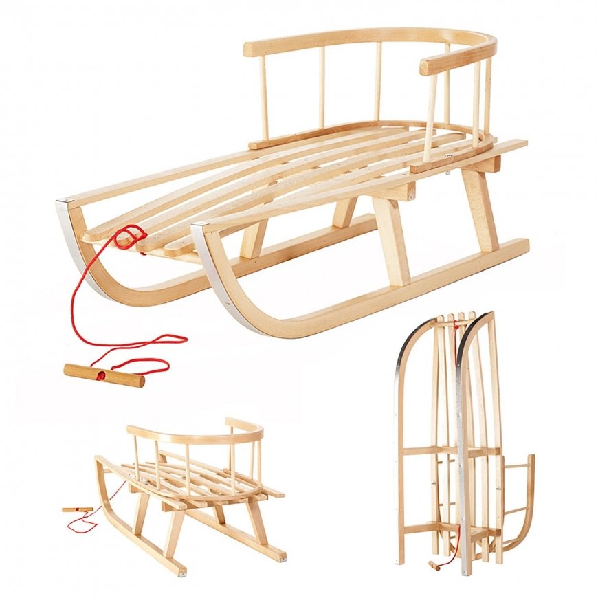 Wooden sled with backrest GreenBlue GB136 – 5
