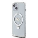 Guess IML Ring Stand Glitter MagSafe dėklas, skirtas iPhone 15 Skaidrus