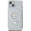 Guess IML Ring Stand Glitter MagSafe Case for iPhone 15 Clear