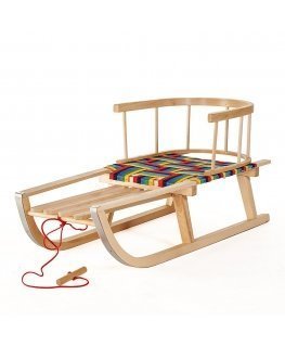Wooden sled with backrest GreenBlue GB138