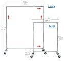 Tatkraft URBAN adjustable heavy duty bar with industrial grade locking wheels, L93-140xH114-175xW41 cm Tatkraft URBAN adjustable heavy duty bar with industrial grade locking wheels, L93-140xH114-175xW41 cm
