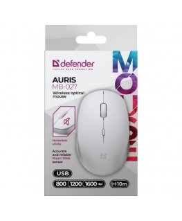 Defender Wireless mouse silent click AURIS MB-027 800/1200/1600 DPI white