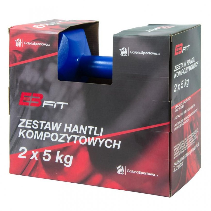 Enero Dumbbell set EB Fit, 2x5kg, blue – 4