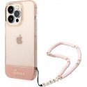 Guess GUHCP14XHGCOHP iPhone 14 Pro Max 6.7" Pink/Pink Hard Case Transparent Pearl Strap Guess GUHCP14XHGCOHP iPhone 14 Pro Max 6.7" Pink/Pink Hard Case Transparent Pearl Strap
