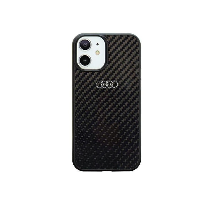 Audi case for iPhone 11 AU-TPUPCIP11-R8/D2-BK black hard case Carbon Fiber