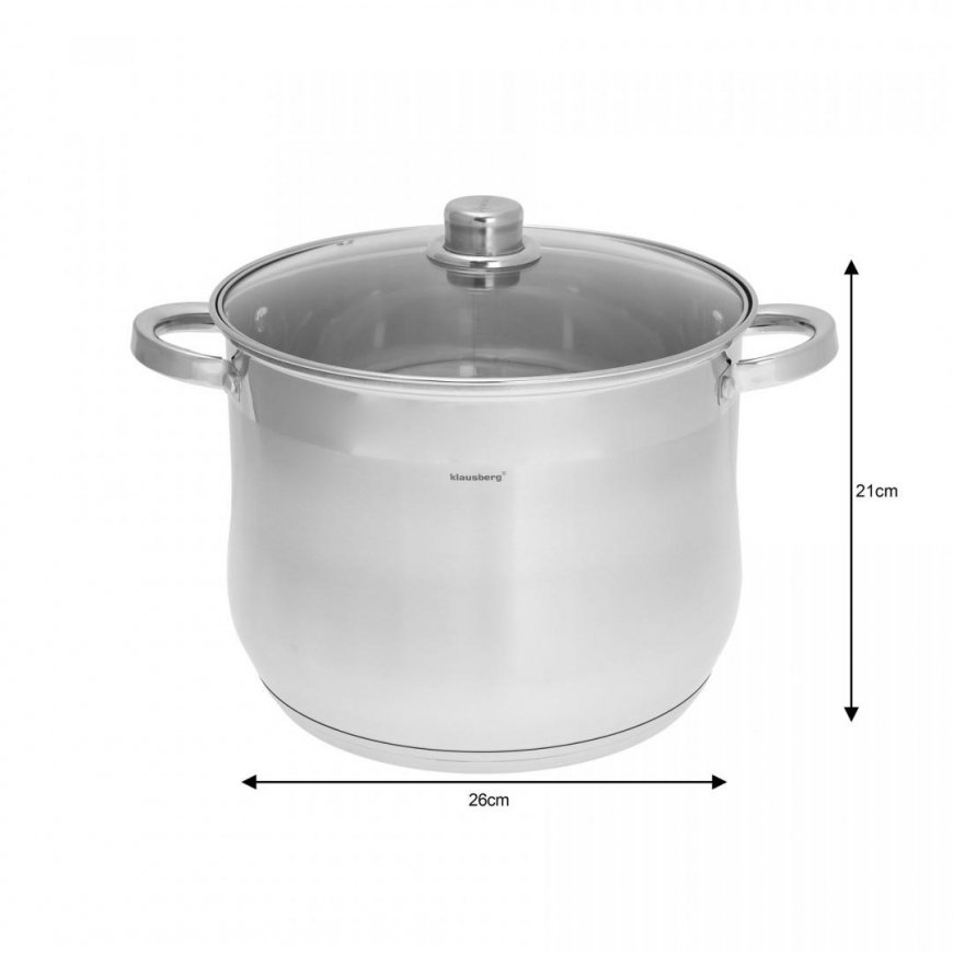 Set of 3 pots made of high quality stainless steel KLAUSBERG 10/13/16L KB-7178 – 3