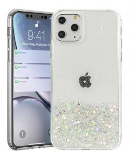 Fusion glue glitter silicone case for Apple iPhone 13 Pro transp