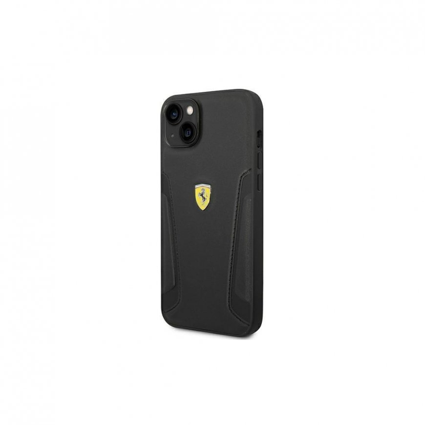 Dėklas Ferrari FEHCP14MRBUK iPhone 14 Plus 6,7 colio juodos/juodos kietos dėklo odinės antspaudo pusės – 2