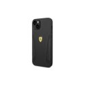 Dėklas Ferrari FEHCP14MRBUK iPhone 14 Plus 6,7 colio juodos/juodos kietos dėklo odinės antspaudo pusės Dėklas Ferrari FEHCP14MRBUK iPhone 14 Plus 6,7 colio juodos/juodos kietos dėklo odinės antspaudo pusės