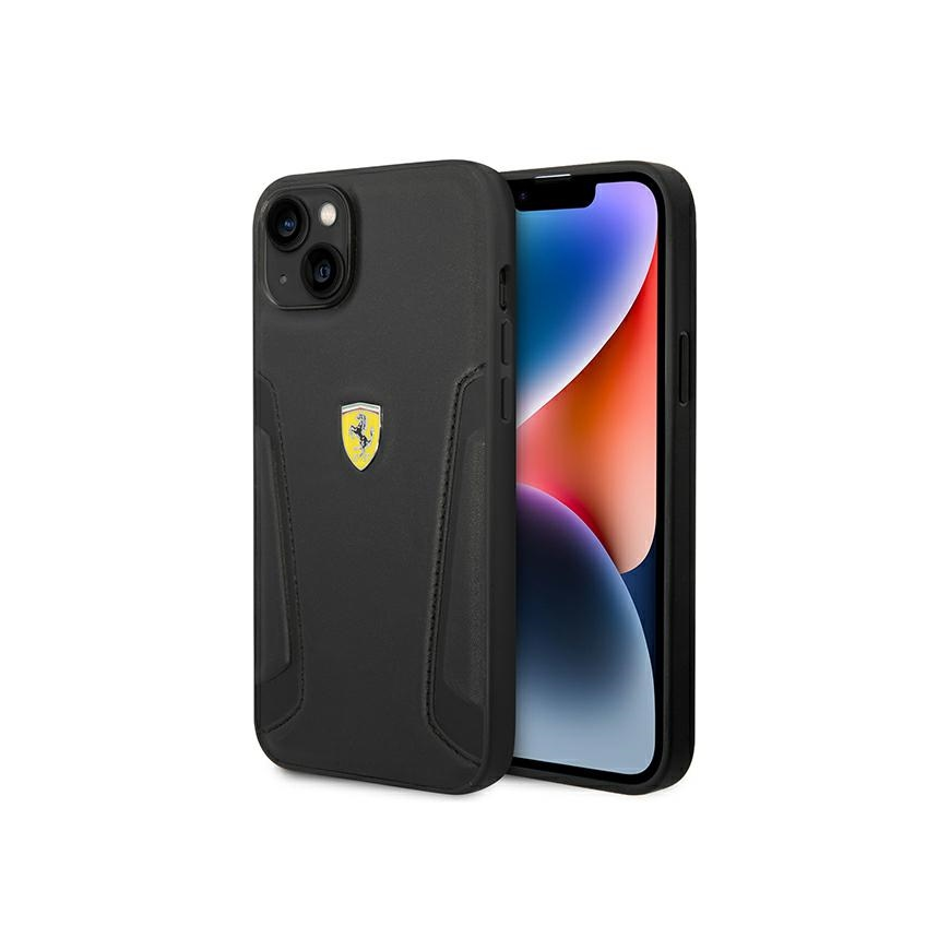 Case Ferrari FEHCP14MRBUK iPhone 14 Plus 6.7 inch Black/Black Hard Case Leather Stamp Side – 3