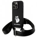 Karl Lagerfeld Crossbody Silicone Choupette Back Case Aizsargapvalks Priekš Apple iPhone 15 Pro Max