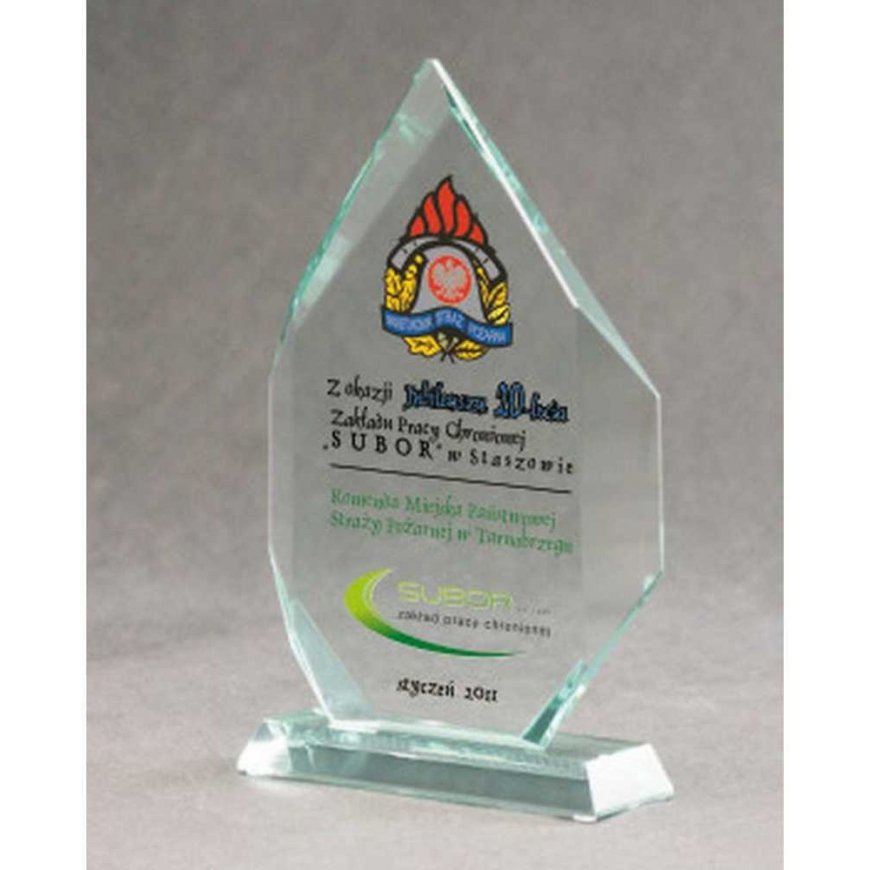 Tryumf LuxorJet color printed glass trophy and case