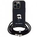 Karl Lagerfeld Crossbody Saffiano Monogram Metal Pin Karl & Choupette Back Case Защитный Чехол для Apple iPhone 15 Pro Karl Lagerfeld Crossbody Saffiano Monogram Metal Pin Karl & Choupette Back Case Защитный Чехол для Apple iPhone 15 Pro