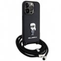 Karl Lagerfeld Crossbody Saffiano Monogram Metal Pin Karl & Choupette Back Case Aizsargapvalks Priekš Apple iPhone 15 Pro Karl Lagerfeld Crossbody Saffiano Monogram Metal Pin Karl & Choupette Back Case Aizsargapvalks Priekš Apple iPhone 15 Pro