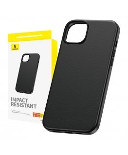 Phone Case for iPhone 15 ProMax Baseus Fauxther Series (Black)