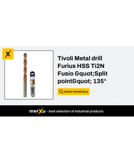Tivoli Metal drill FURIUS 8.0mm, Ti2CN FUSIO, HSS angle "Split point" 135°, in blister.