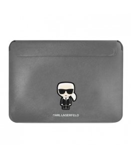 Karl Lagerfeld Saffiano Ikonik Computer Sleeve 16" Silver