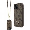 Guess Crossbody 4G Metal Logo Back Case Aizsargapvalks Priekš Apple iPhone 15 Plus