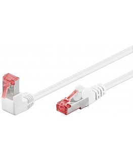 Goobay CAT 6 Patch Cable 1x 90° Angled, S/FTP (PiMF), white