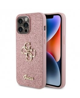 Guess Glitter Script Big 4G Back Case Защитный Чехол для Apple iPhone 15 Pro Max