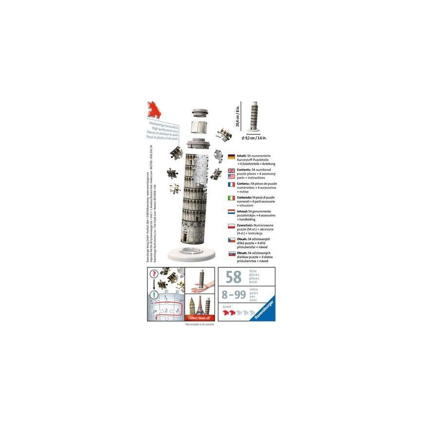 Ravensburger Mini Schiefer Turm - Pisa 3D pusle Ehitised – 2