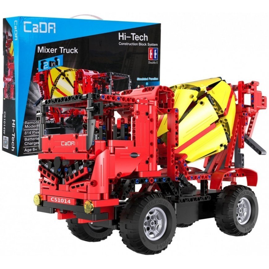 CaDa C51014W R/C Auto-Betona Maisītājs Rotaļu Mašīna Saliekams konstruktoru komplekts 814 detaļas