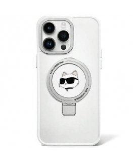 Karl Lagerfeld Ring Stand Choupette Head MagSafe Back Case for Apple iPhone 15 Pro