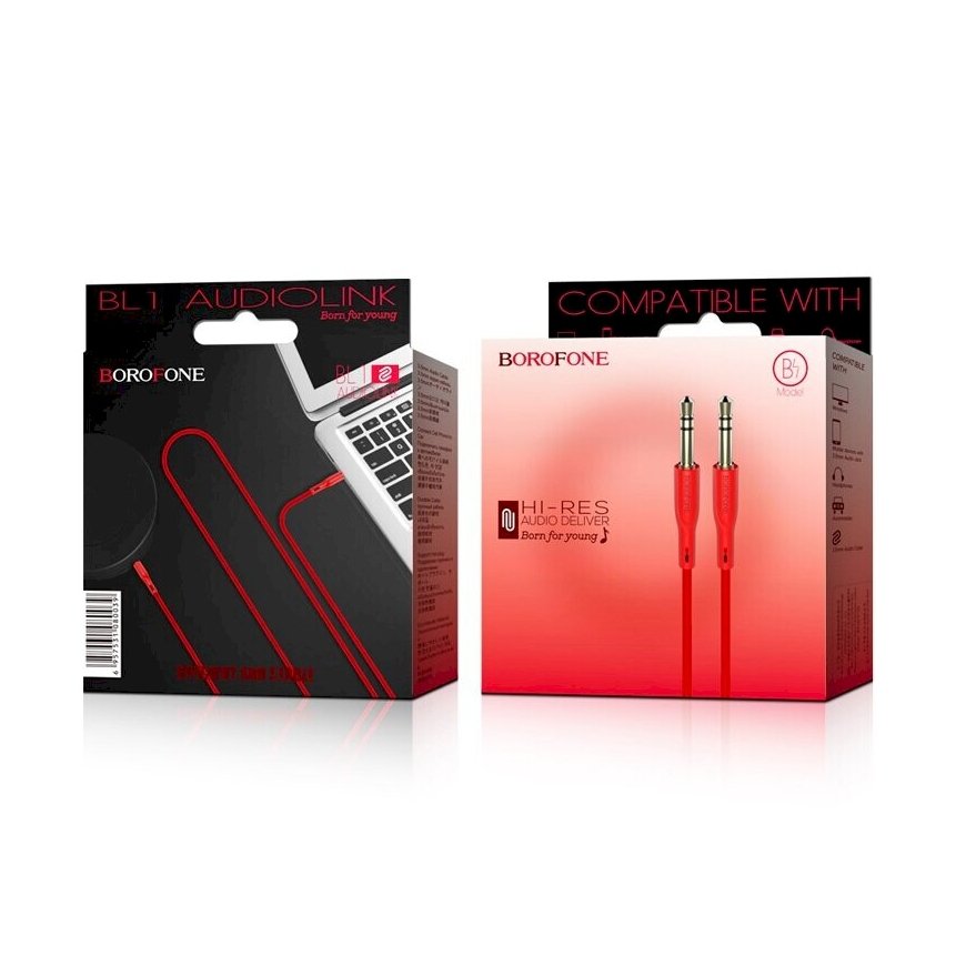 Borofone BL1 Premium AUX Cable 3.5 mm - 3.5 mm 1m red
