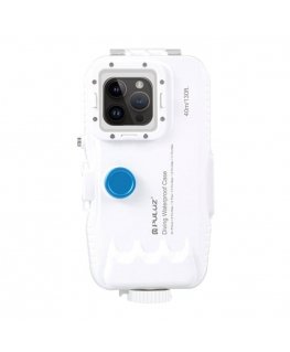 Plastic waterproof phone case Puluz for iPhone 14 Plus/Pro Max/13 Pro Max/12 Pro Max/11 Pro Max (white)