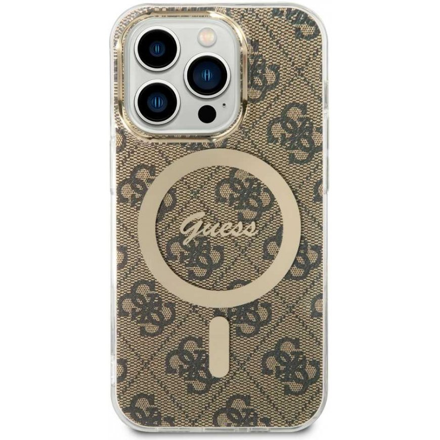 Guess IML 4G MagSafe dėklas, skirtas iPhone 15 Pro Brown – 2