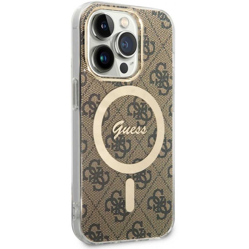Guess IML 4G MagSafe Case for iPhone 15 Pro Brown – 3