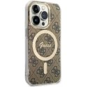 Guess IML 4G MagSafe dėklas, skirtas iPhone 15 Pro Brown