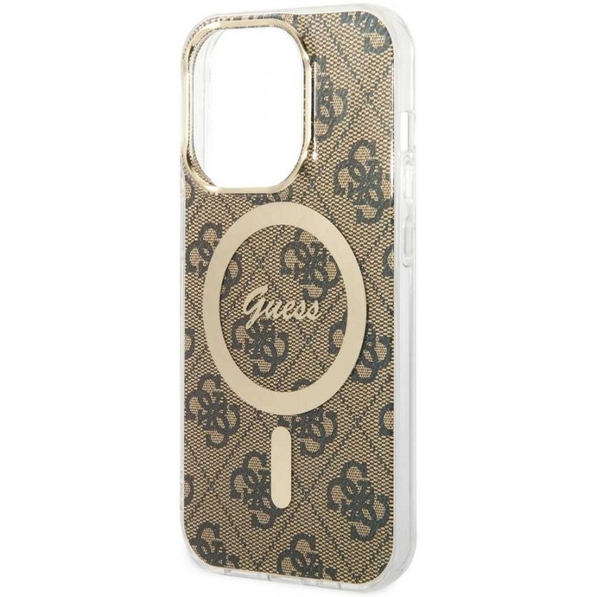 Guess IML 4G MagSafe Case for iPhone 15 Pro Brown – 4