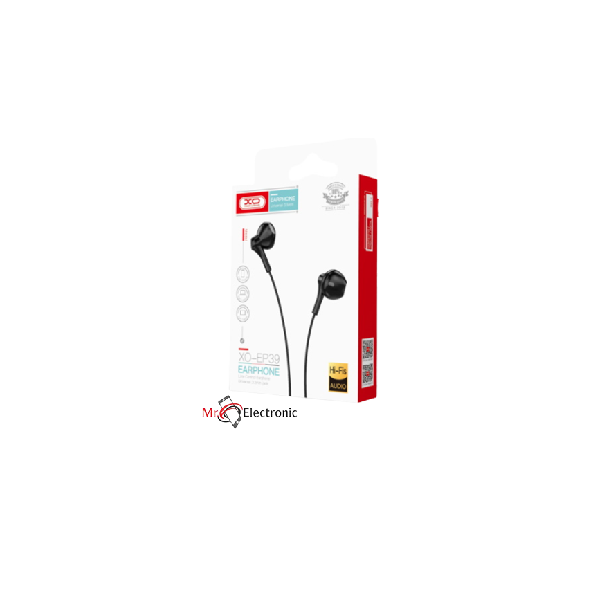 XO Wired earphones EP39 jack 3,5mm black
