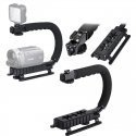 Elight 4U Hand Stabilizer Smartphone & DSLR Camera grip 1/4 fix bracket with Led Light / Microphone Elight 4U Hand Stabilizer Smartphone & DSLR Camera grip 1/4 fix bracket with Led Light / Microphone