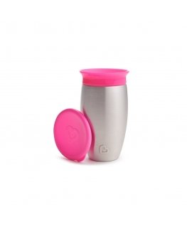 Drinkware MUNCHKIN stainless steel cup, Miracle 360, pink, 12 months+, 296ml, 01245101