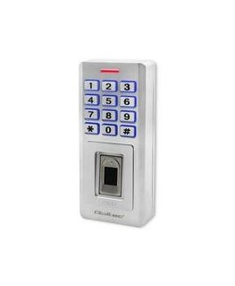 QOLTEC 52447 Code Lock OBERON with Fingerprint Reader RFID Code Card Key Chain Door Bell IP68 EM