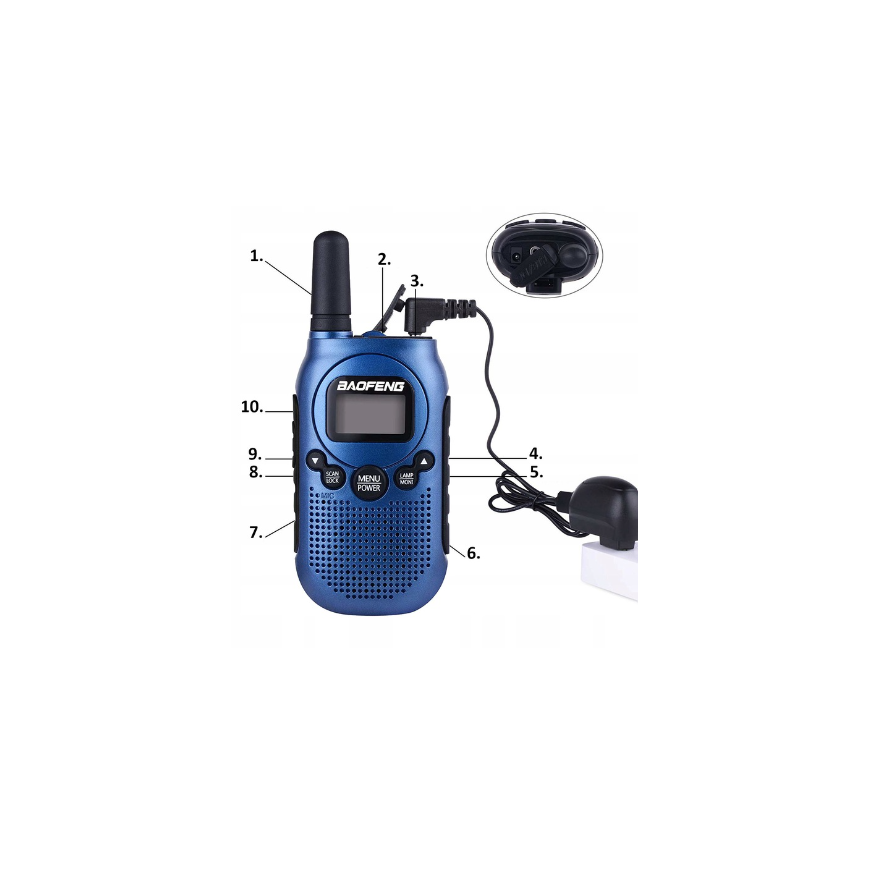 Rācija Baofeng BF-T6 Panda Blue – 3